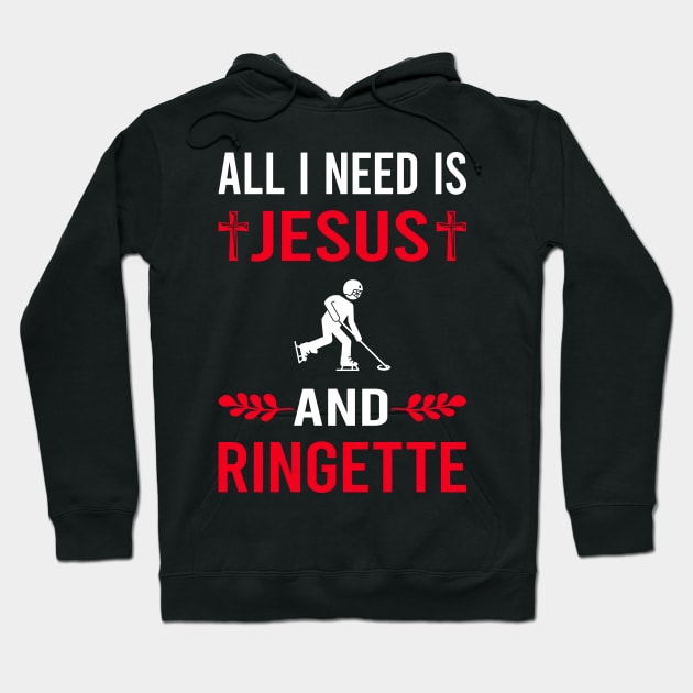 I Need Jesus And Ringette Hoodie by Good Day